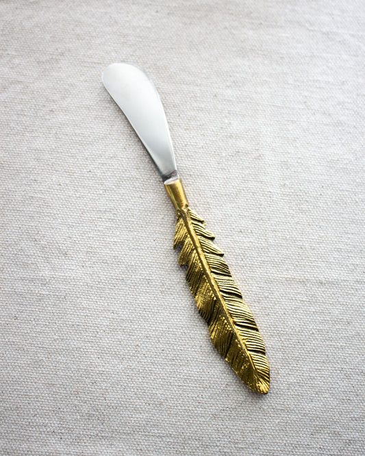 Cheese Knife - Brass Feather