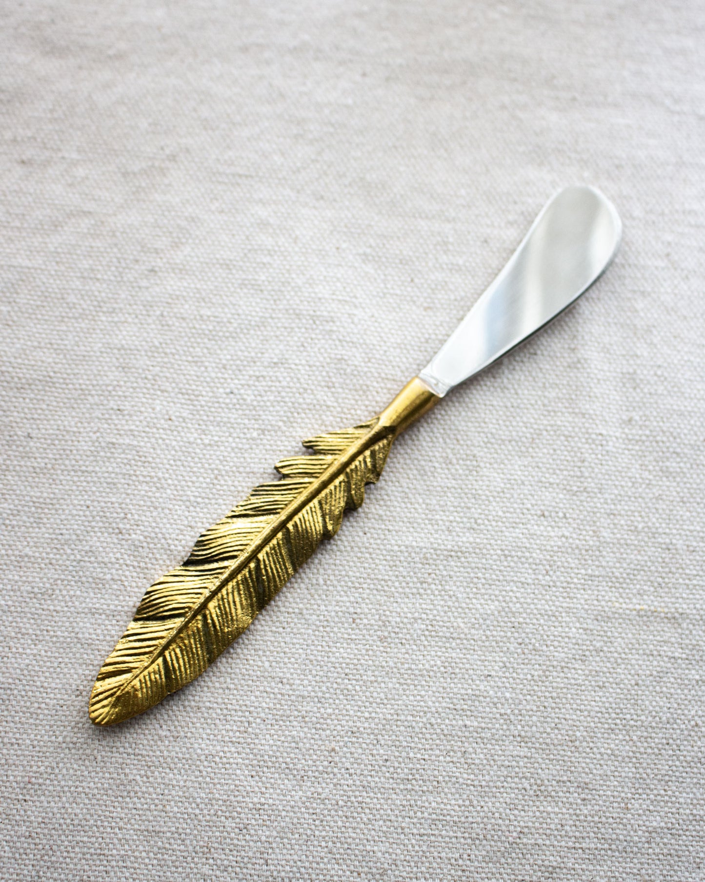 Cheese Knife - Brass Feather