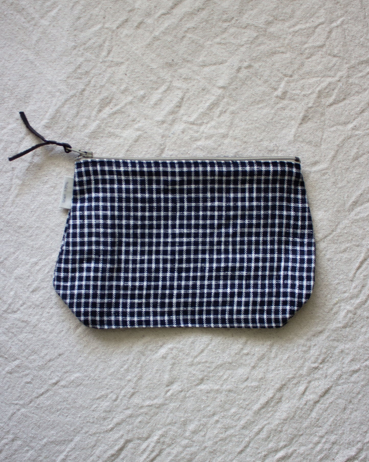 Fog Linen Pouch - Navy Check