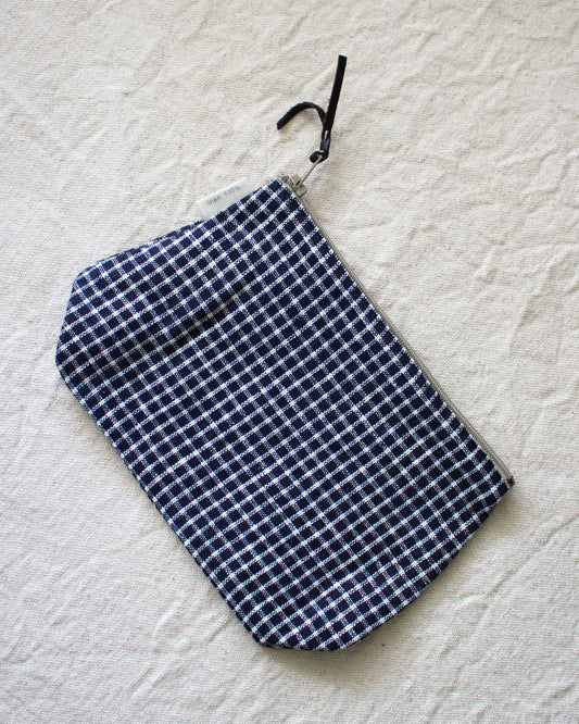 Fog Linen Pouch - Navy Check