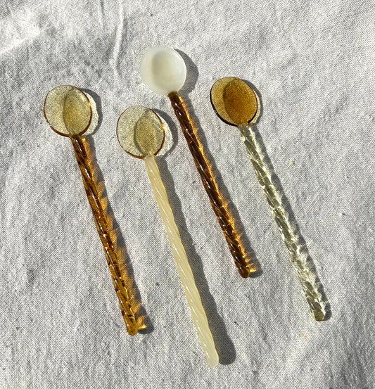 Citrine Glass Spoon Set