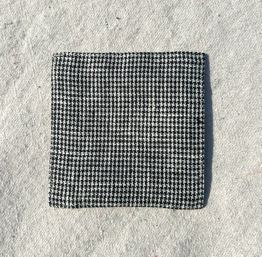 Fog Linen Work, Linen Coaster - Black Houndstooth