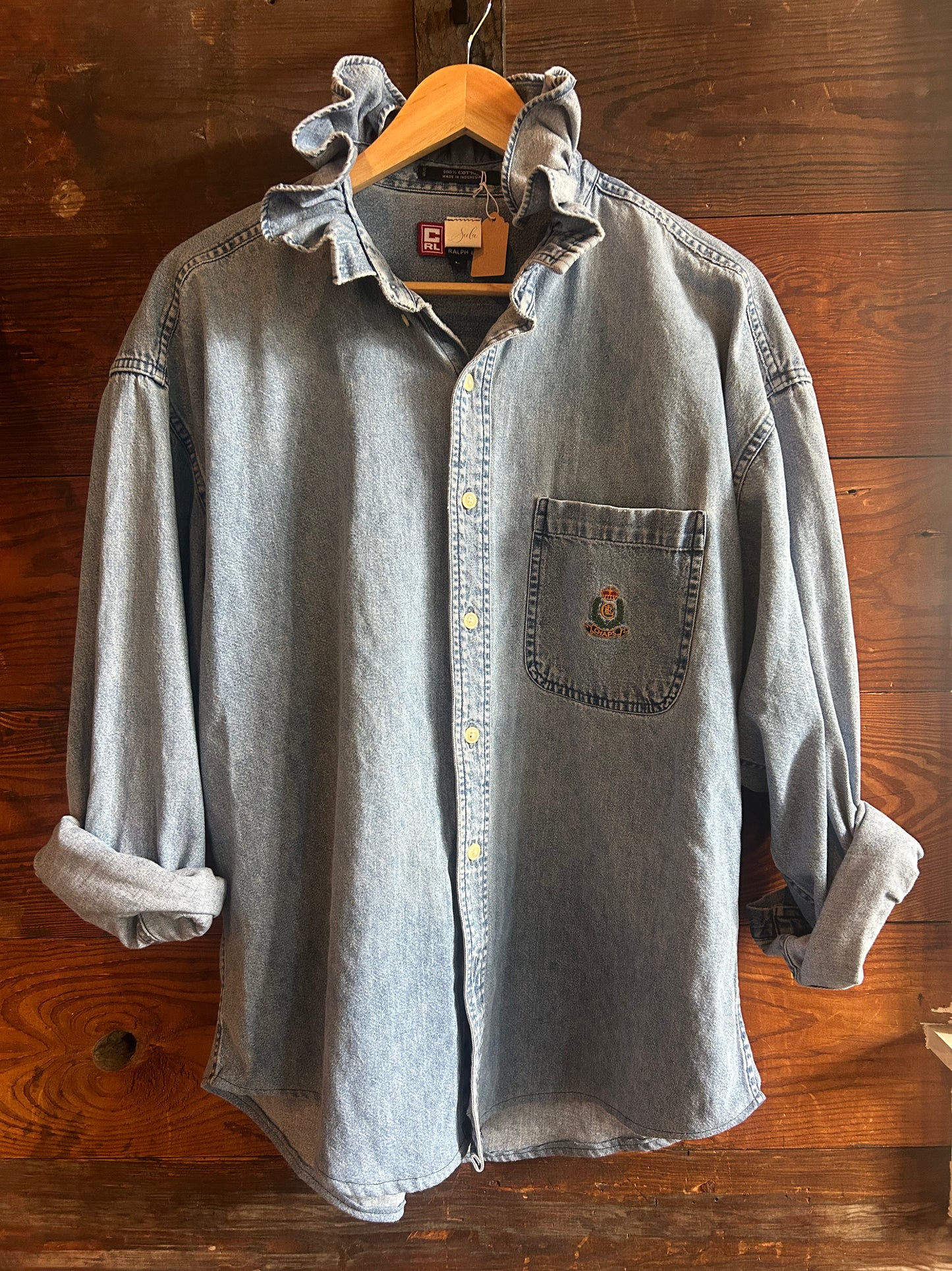 Denim Ruffle Shirt