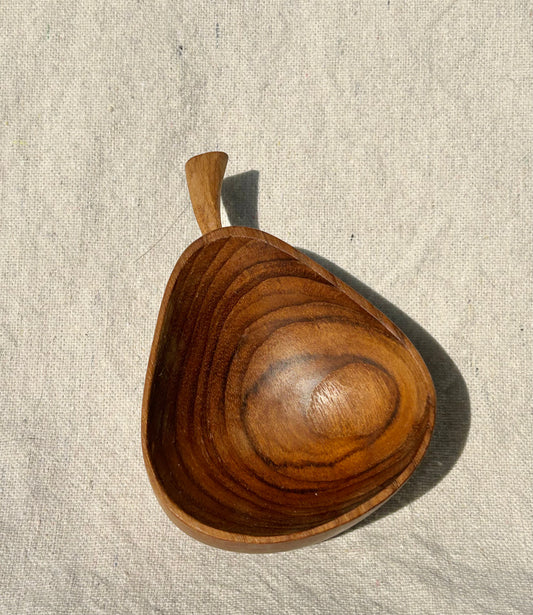 Medium Teak Wooden Pear Dish