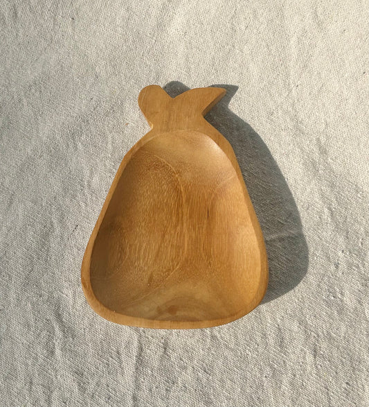 Large Teak Wooden Pear