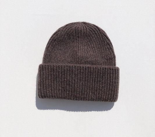 Wool Beanie - Dark Brown