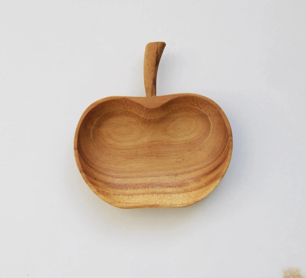 Small Teak Wooden Apple Dish