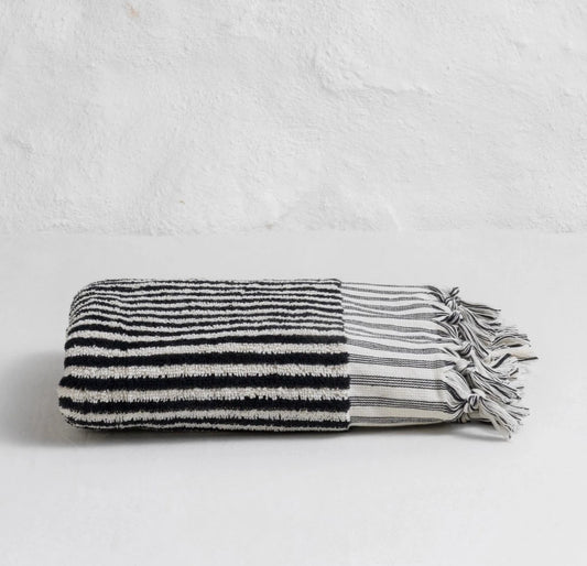 Turkish Hand Towel - Black Stripe