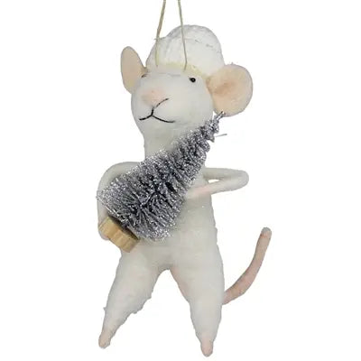 Felt Mouse with Tree Ornament