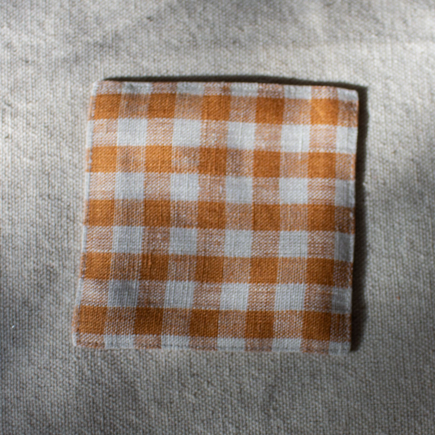 Fog Linen Work, Linen Coaster - Amber Check