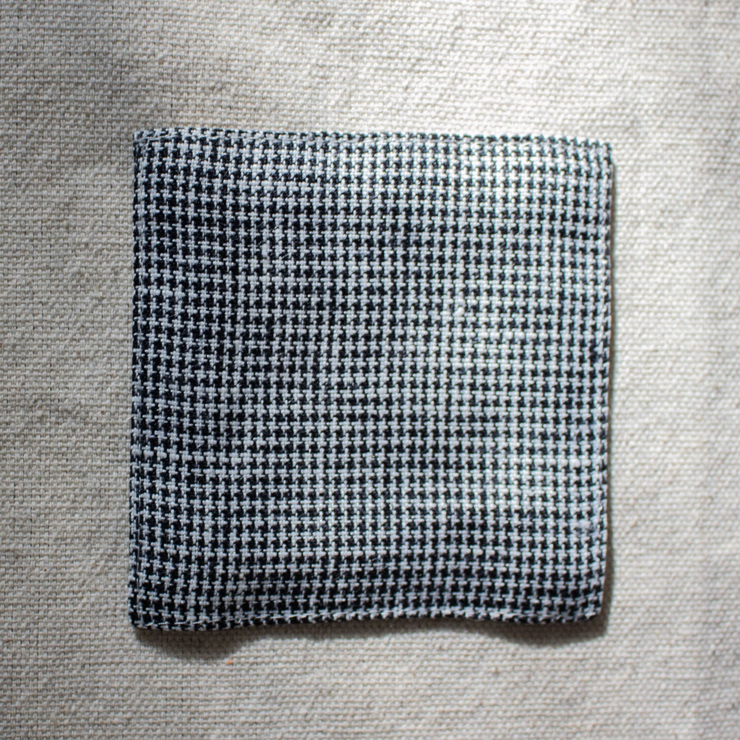 Fog Linen Work, Linen Coaster - Black Houndstooth