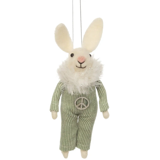 Felt Peace Bunny Ornament