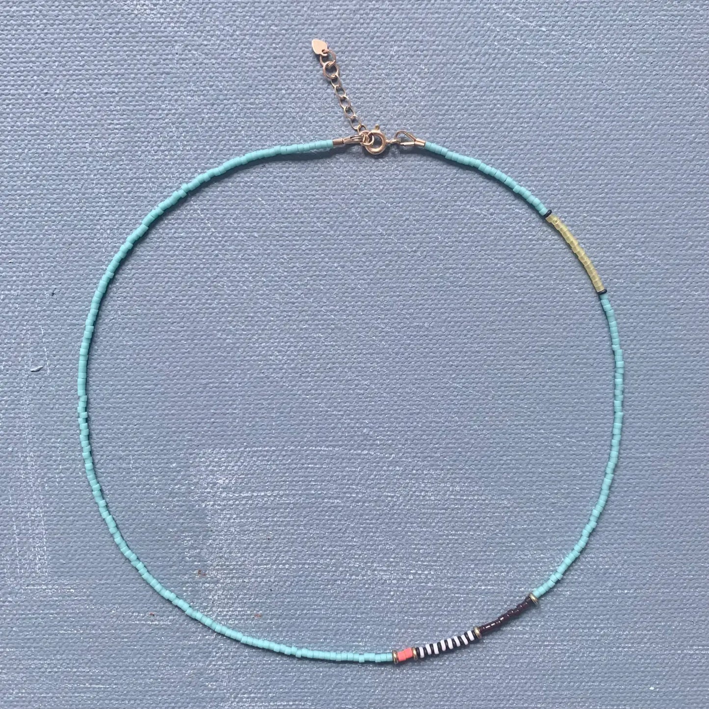 Thin Turquoise Beaded Necklace