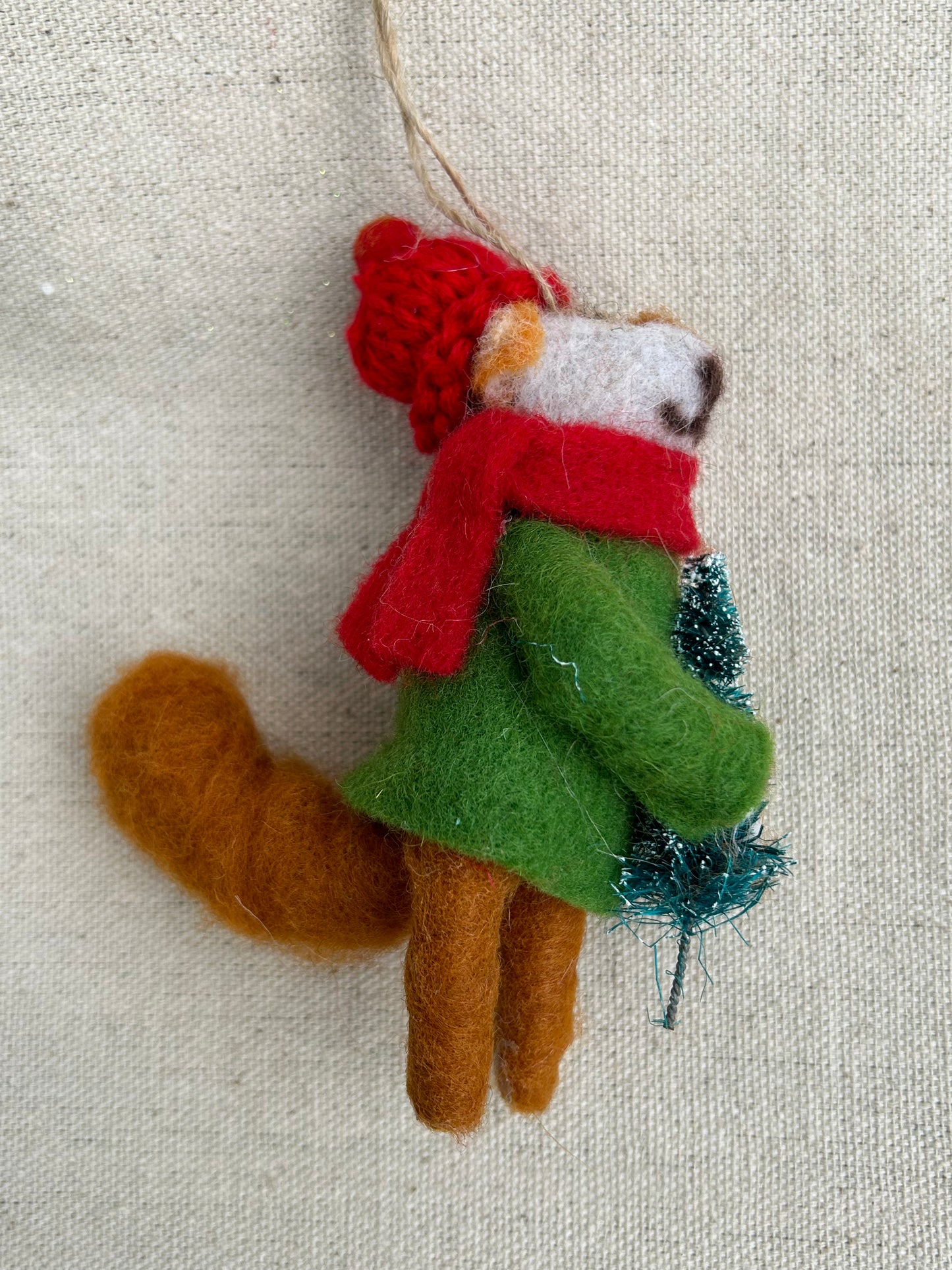 Felt Fox with Tree Ornament