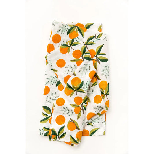 White Clementine Swaddle Blanket