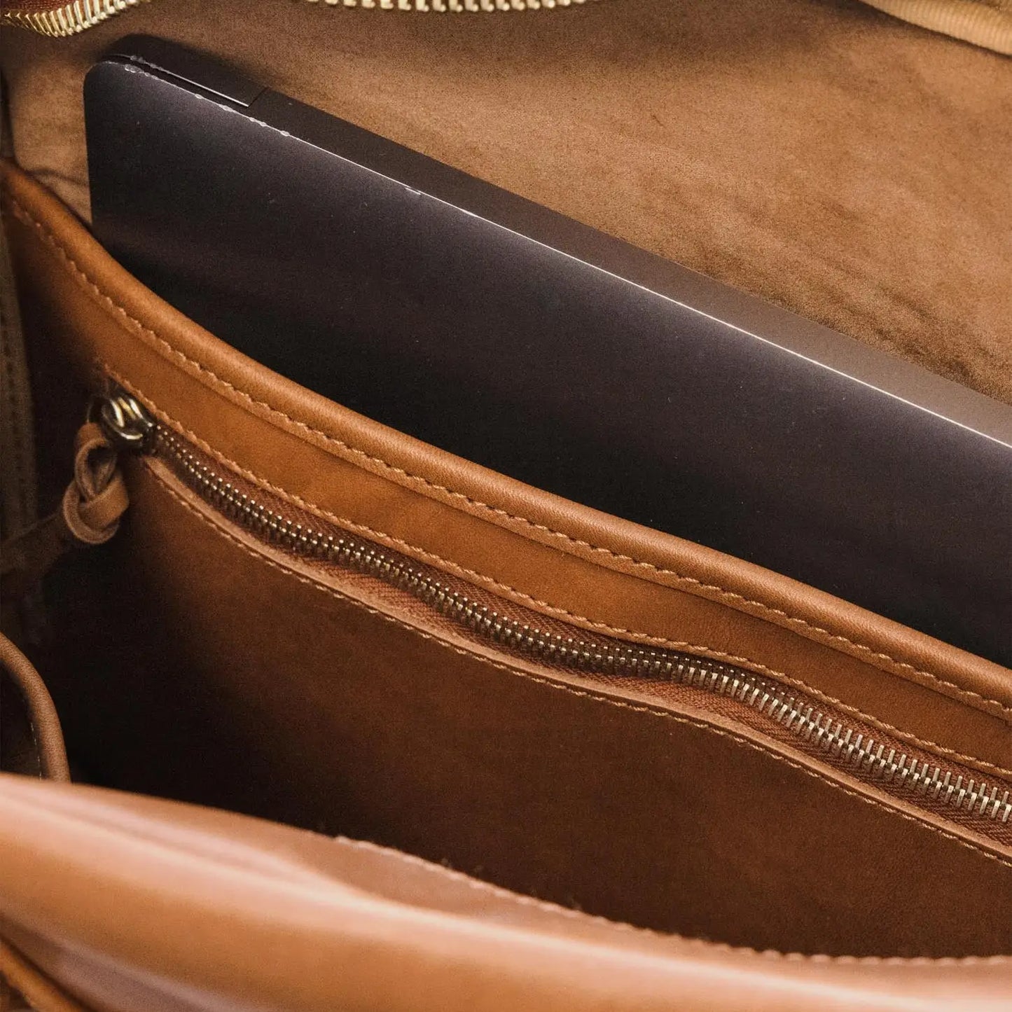 Leather Briefcase - Tan