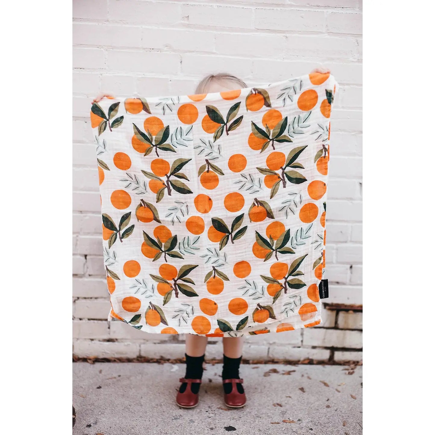 White Clementine Swaddle Blanket