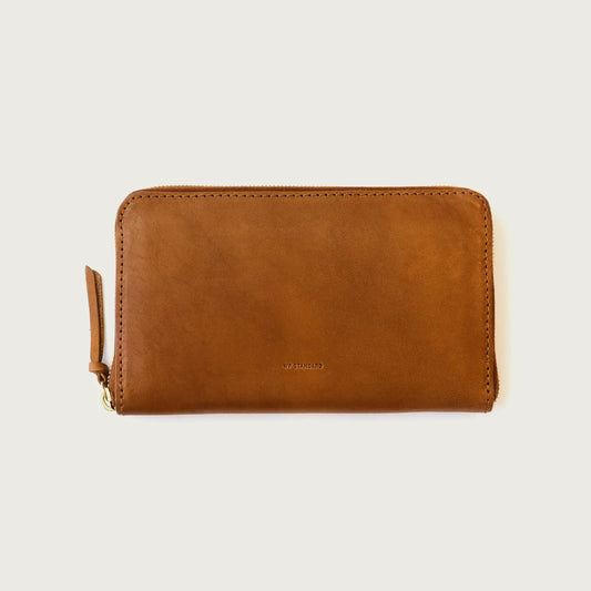 Leather Zip Wallet - Tan